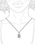 Silver Tourmalinated Quartz and Diamond Necklace Andrea Bonelli Jewelry 