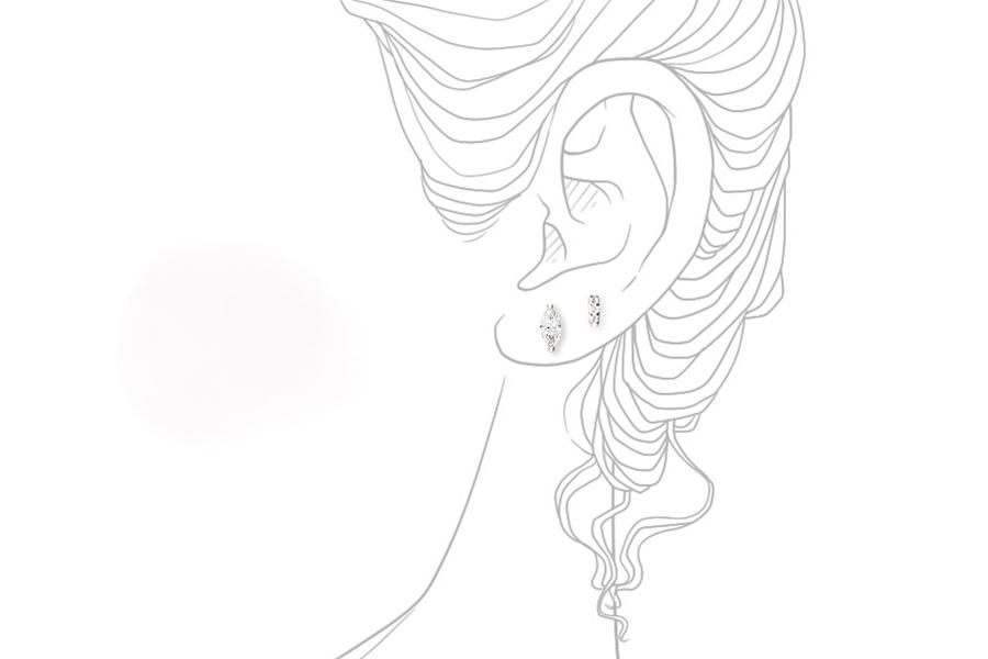 Silver Marquise Studs Andrea Bonelli Jewelry 