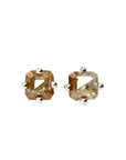 natural faceted diamond studs Andrea Bonelli Jewelry 14k White Gold