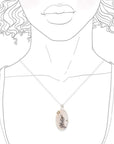 Silver Oval Dendrite Necklace No 3 Andrea Bonelli Jewelry 