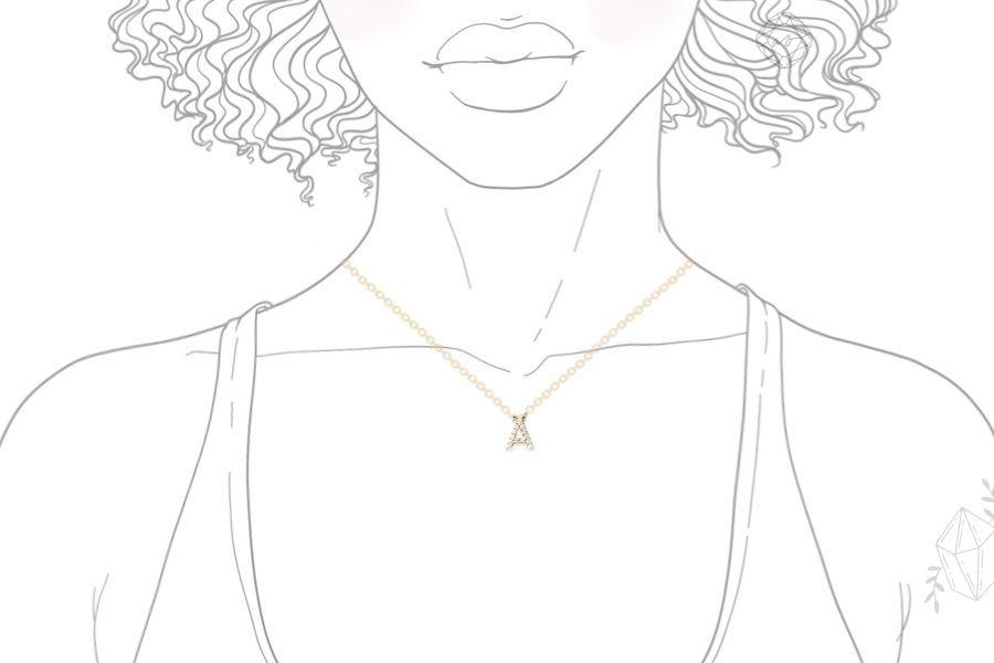 Diamond Pavé Letter Necklace Andrea Bonelli 
