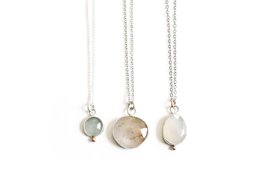 Faceted Aquamarine Necklace Andrea Bonelli Jewelry 