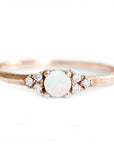 Sora Opal + Diamond Ring Andrea Bonelli Jewelry 14k Rose Gold
