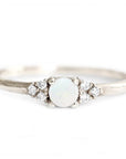 Sora Opal + Diamond Ring Andrea Bonelli Jewelry 14k White Gold