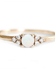 Sora Opal + Diamond Ring Andrea Bonelli Jewelry 14k Yellow Gold