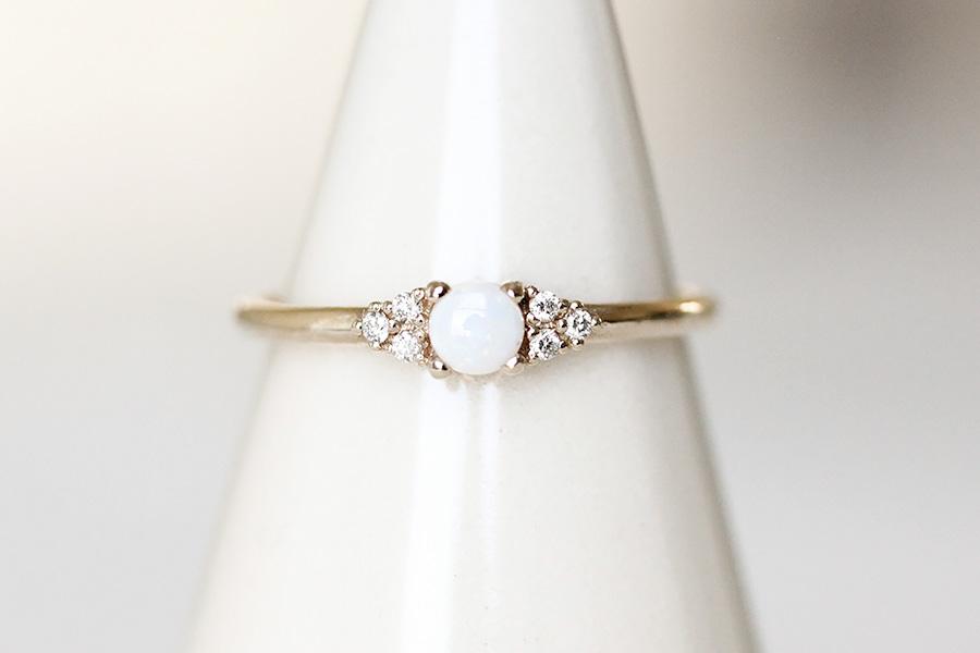 Sora Opal + Diamond Ring Andrea Bonelli Jewelry 