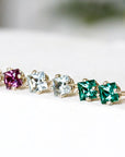 Princess Cut Emerald Studs Andrea Bonelli Jewelry 