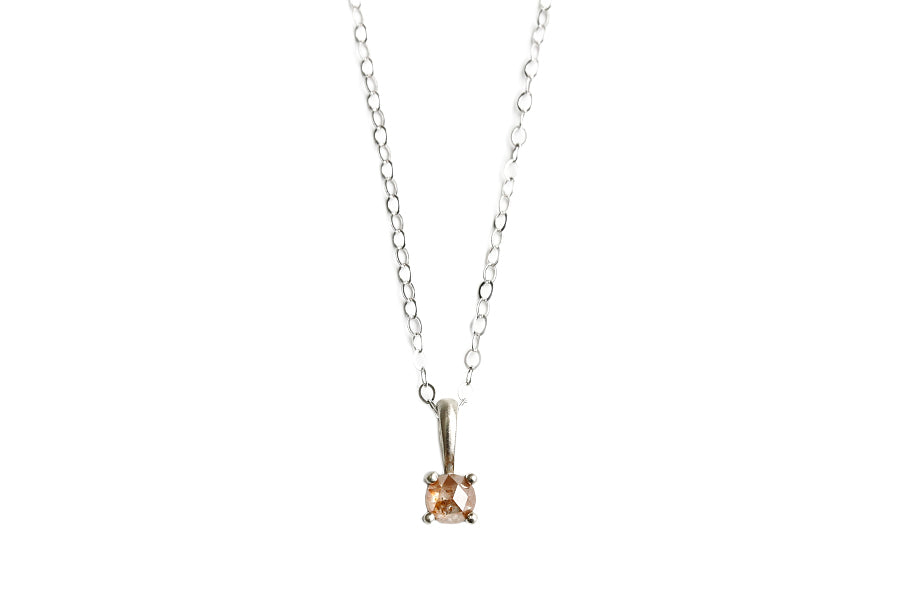 Rose Cut Diamond Necklace No 4 Andrea Bonelli Jewelry 14k White Gold