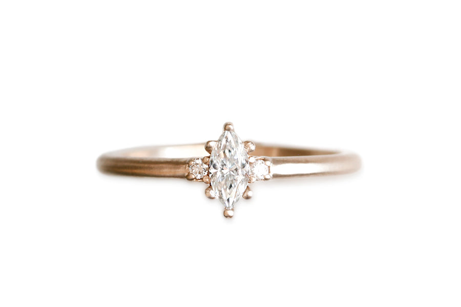 Mira Marquise Diamond Ring .25ct Andrea Bonelli 14k Rose Gold