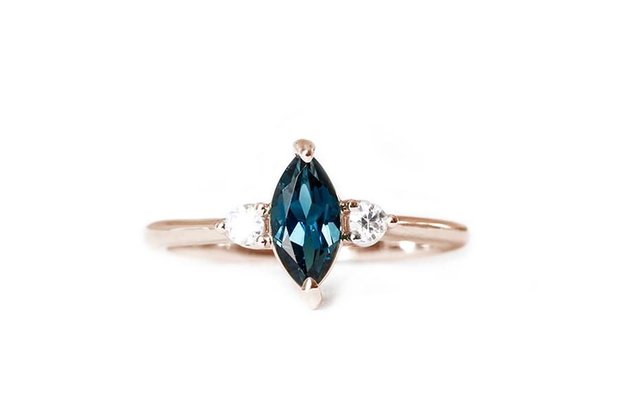 Madeira Topaz + Diamond Ring Andrea Bonelli 14k Rose Gold