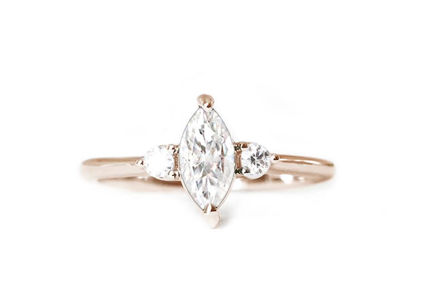 Madeira Moissanite Ring Andrea Bonelli 14k Rose Gold