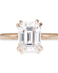 Bailey Double Claw Moissanite Ring Andrea Bonelli Jewelry 14k Rose Gold