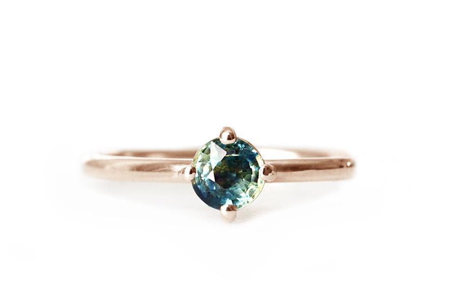 Lola Parti Sapphire Ring Andrea Bonelli Jewelry 14k Rose Gold