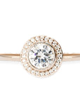 Brie Halo Lab Diamond Ring Andrea Bonelli Jewelry 14k Rose Gold