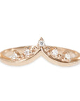 Crown Creste Diamond Ring Andrea Bonelli 14k Rose Gold
