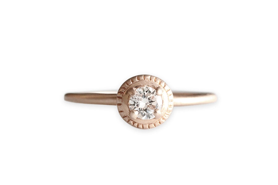 Evelyn Moissanite Ring Andrea Bonelli 14k Rose Gold