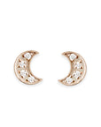 Moon Diamond Studs Andrea Bonelli Jewelry 14k Rose Gold