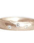 Diamond Rustic Faceted Band Andrea Bonelli Jewelry 14k Rose Gold