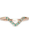 Peak Nove Emerald Ring Andrea Bonelli 14k Rose Gold