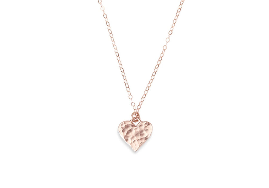 Hammered Heart Necklace Andrea Bonelli 14k Rose Gold