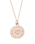 Engraved Heart Necklace Andrea Bonelli Jewelry 14k Rose Gold
