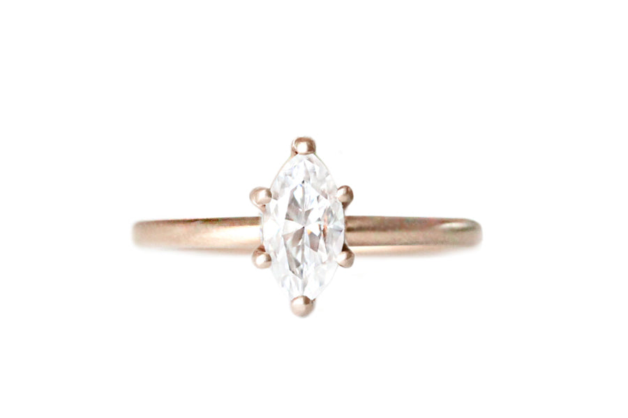 Mia Moissanite Ring Andrea Bonelli Jewelry 14k Rose Gold