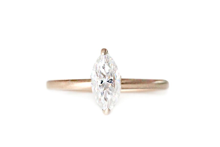 Cleo Marquise Ring .90ct Andrea Bonelli Jewelry 14k Rose Gold