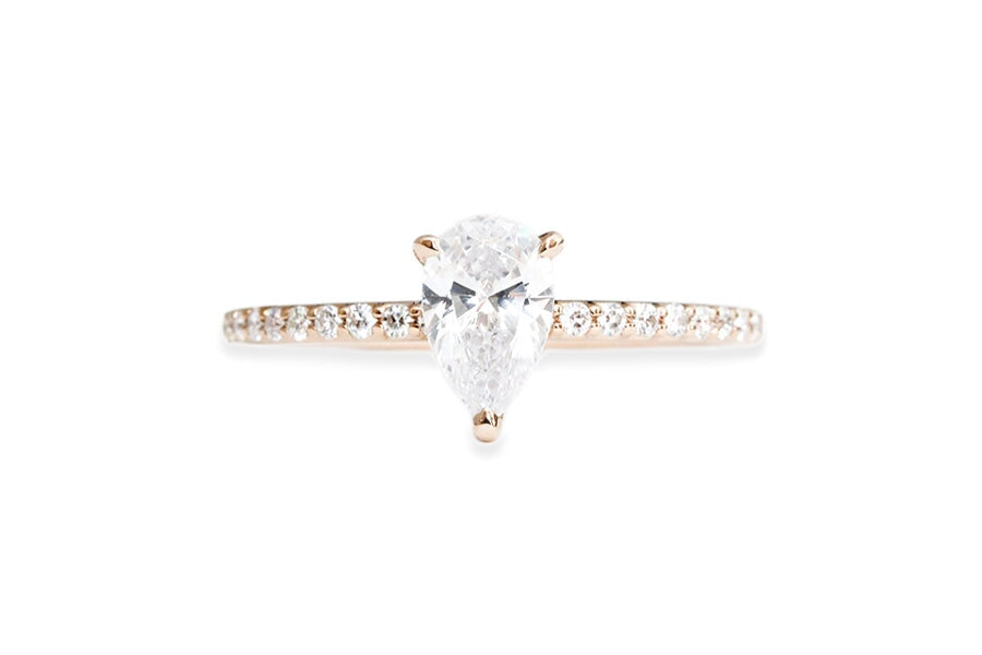 Annalise Moissanite Ring Andrea Bonelli Jewelry 14k Rose Gold