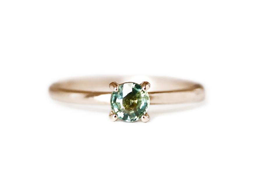 Lauren Parti Sapphire Ring Andrea Bonelli 14k Rose Gold