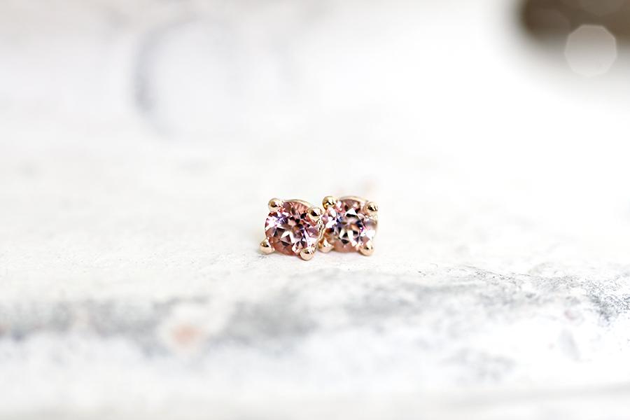 Pink Topaz Studs Andrea Bonelli Jewelry 