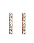 Pave Bar Studs - 6 Stone Andrea Bonelli Jewelry 14k Rose Gold