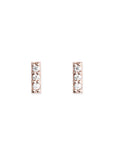 Petite Pave Diamond Bar Studs Andrea Bonelli Jewelry 14k Rose Gold