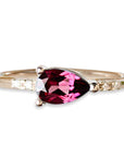 Lilia Garnet + Diamond Ring Andrea Bonelli Jewelry 14k Rose Gold