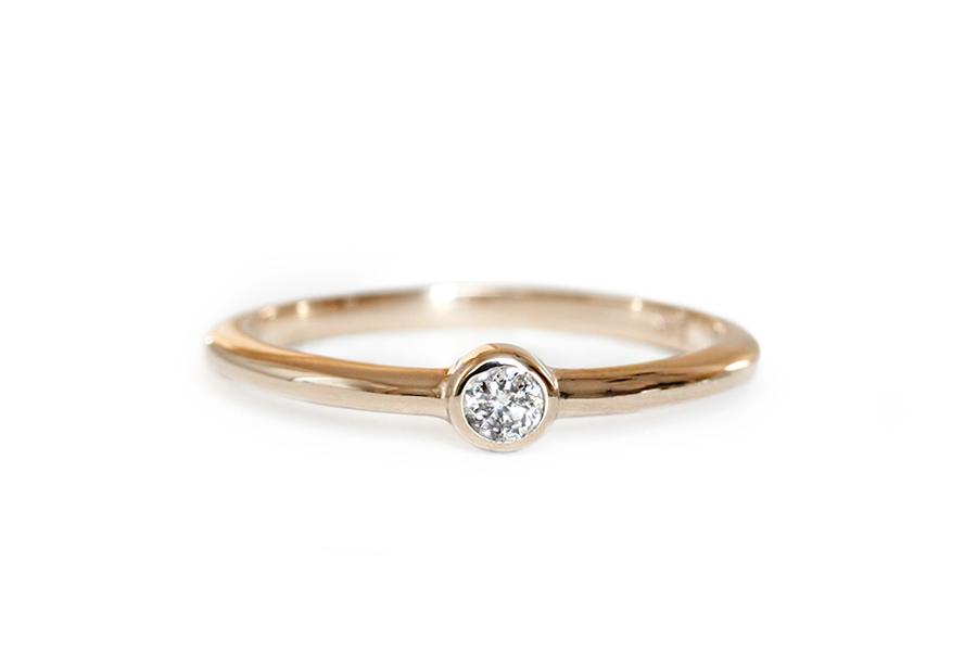 Mignon Salt + Pepper Diamond Ring Andrea Bonelli 14k Rose Gold