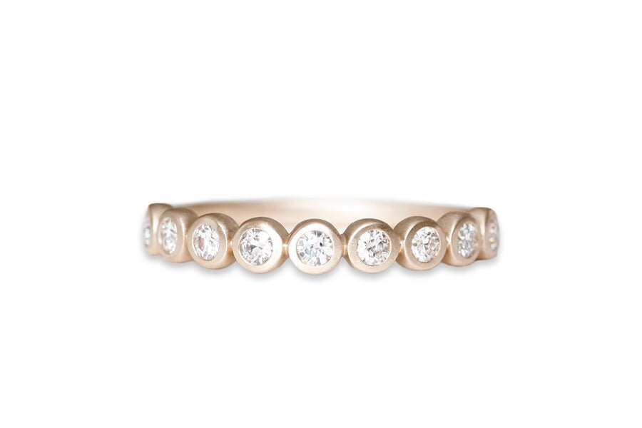 Sicily Diamond Bezel Band Andrea Bonelli 14k Rose Gold