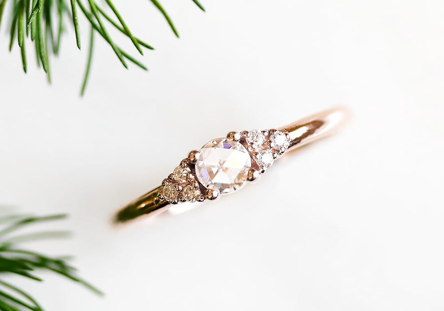 Sora Rose Cut Moissanite Ring Andrea Bonelli Jewelry 