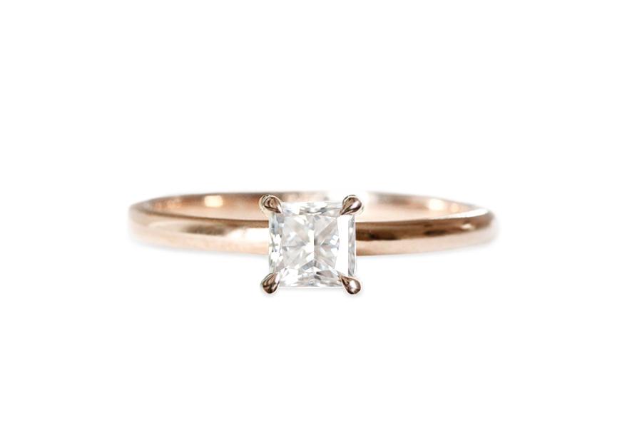 Suri Princess Cut Ring Andrea Bonelli 14k Rose Gold