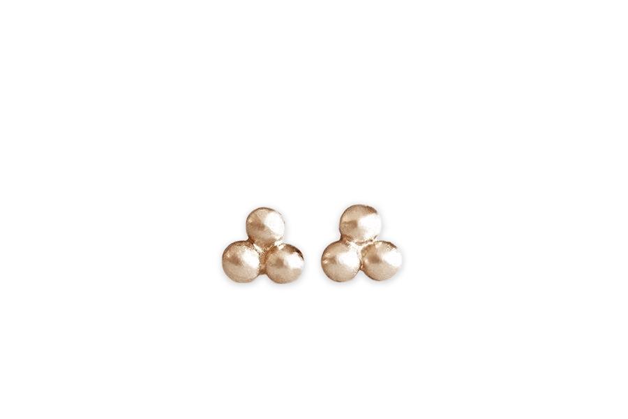 Tria Beaded Studs Andrea Bonelli Jewelry 14k Rose Gold