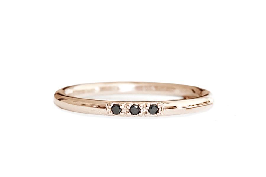 Tove Black Diamond Ring Andrea Bonelli 14k Rose Gold