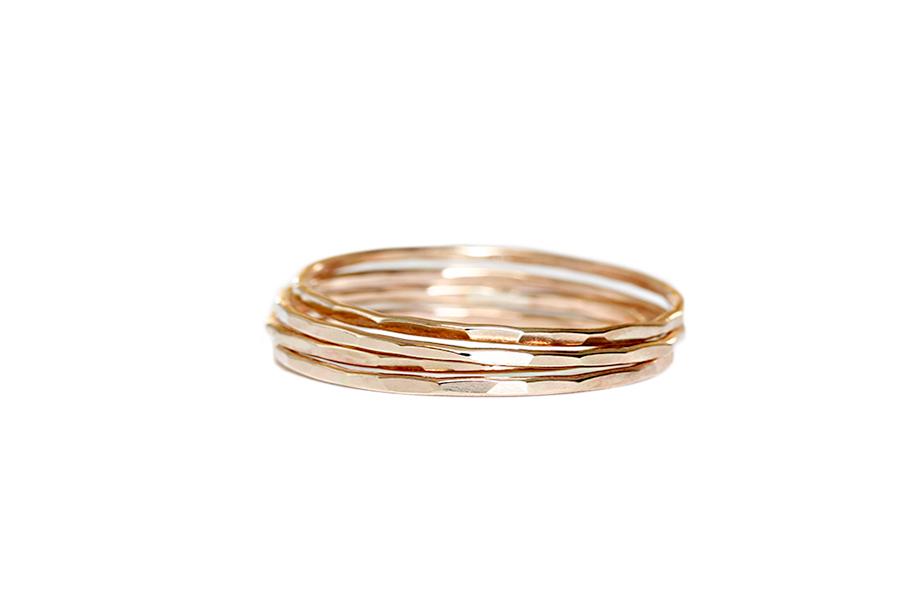 Whisper Stacking Rings Andrea Bonelli 14k Rose Gold