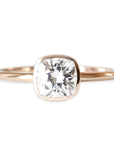 Zoe Cushion Moissanite Ring Andrea Bonelli Jewelry 14k Rose Gold