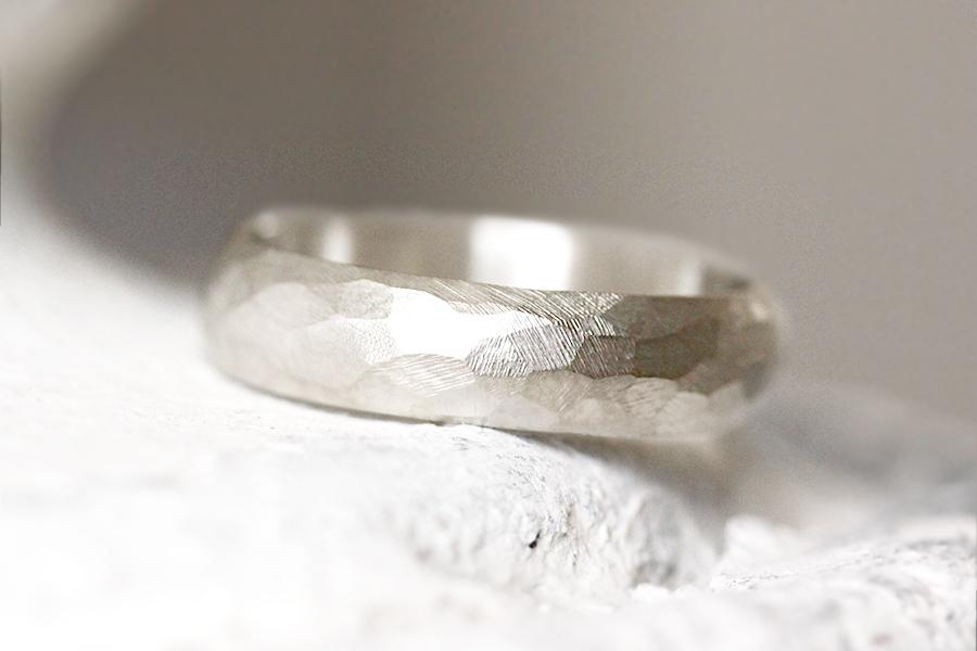 Rustic Faceted Half Round Band Andrea Bonelli Jewelry 