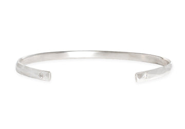 Silver Faceted Diamond Cuff Andrea Bonelli Jewelry Sterling Silver