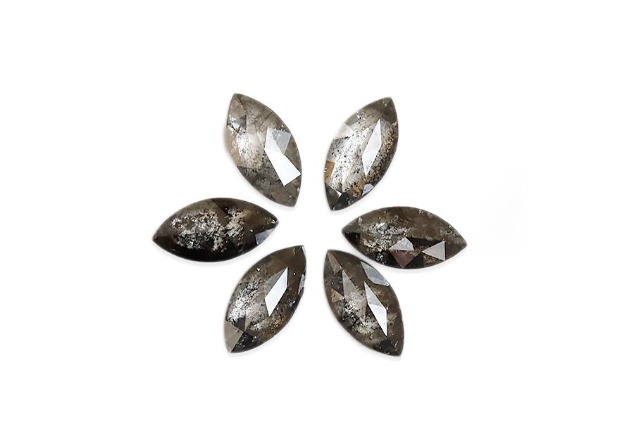 Salt + Pepper Diamond Marquise Studs Andrea Bonelli Jewelry 