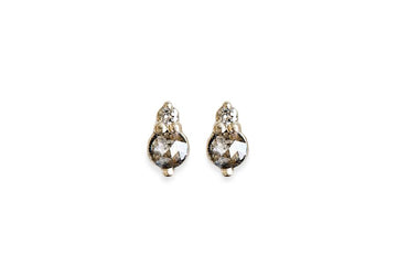 Seedling Salt + Pepper Diamond Studs Andrea Bonelli Jewelry 14k Yellow Gold