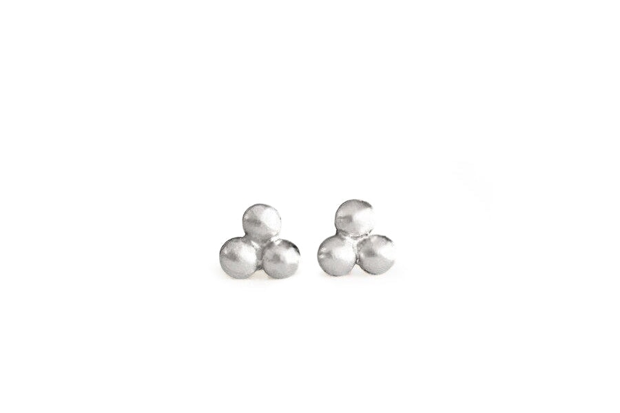 Silver Tria Beaded Studs Andrea Bonelli Jewelry Sterling Silver