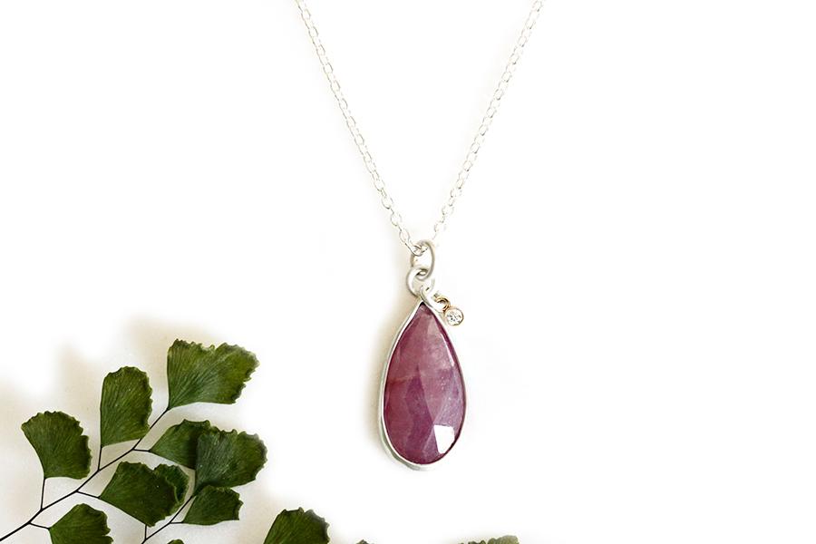 Pink Sapphire Necklace Andrea Bonelli Jewelry 