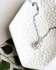 Silver + Gold Pebble Ruby Necklace Andrea Bonelli 