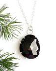 Silver Faceted Black Spinel Necklace Andrea Bonelli 