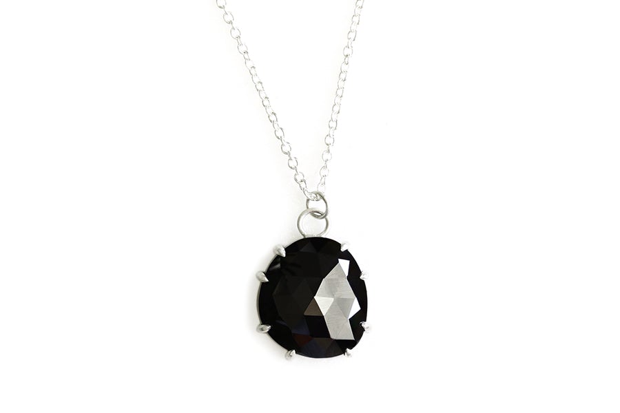 Silver Faceted Black Spinel Necklace Andrea Bonelli Sterling Silver